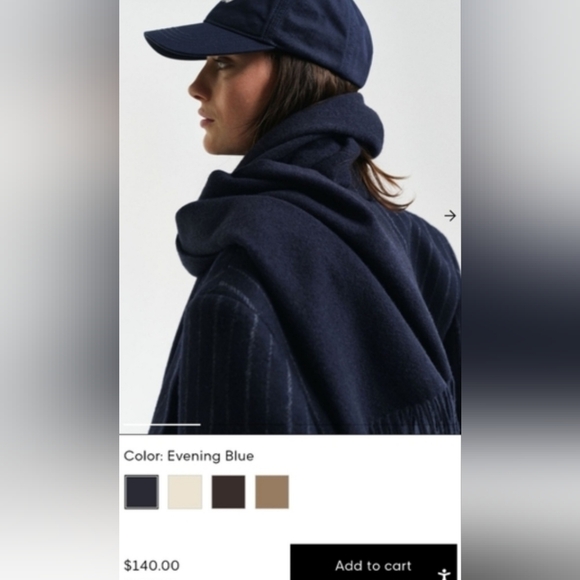 Gant Double Faced Scarf-Dark Brown & Grey - Picture 2 of 6